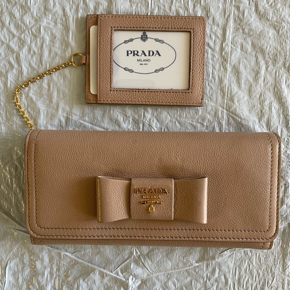 Authentic Prada Long Calf Leather Flap Wallet